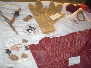 Part of a display case of misc. items