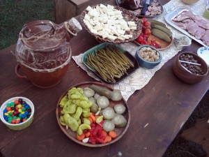 Assorted pickles, pickled asparagus, roast garlic, cheese