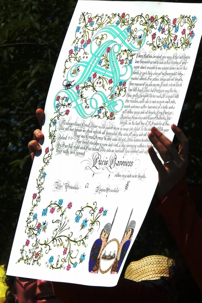 Lucie's Scroll by Master Ed MacGuyver, photo by Mistress Brita